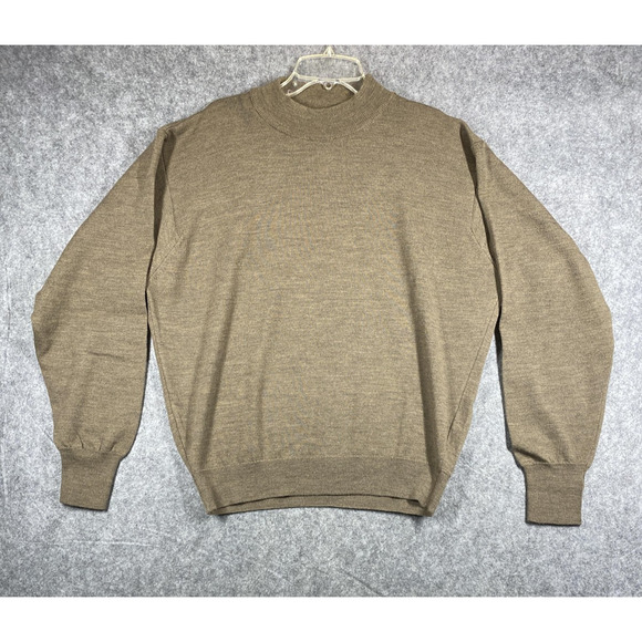 E-Luxe Sweater Mens Large Extrafine Merino Wool Pullover Crewneck Softwear Hole - Picture 1 of 10
